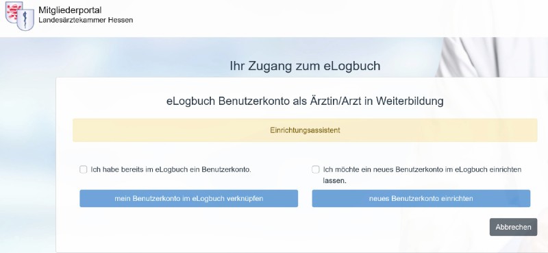 Abb. 5: Portal der LÄKH – Registrierung eines eLogbuch-Kontos abb_5neu.jpg