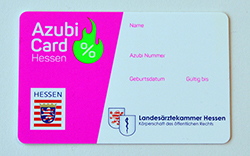 Fotos eines Musters einer umweltfreundlichen AzubiCard